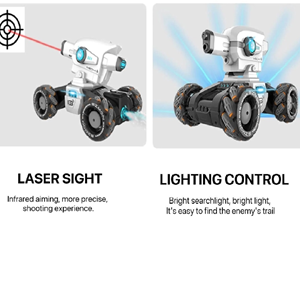  ماشین کنترلی شارژی لیزری نگهبان تیر ژله ای پرتاب کن Mecha Guardian Water Bomb Spray Car Remote Control 1:12 -اسباب بازی